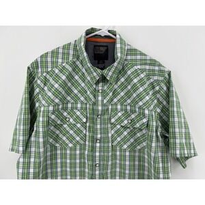 5.11 Tactical Shirt Men's Size Large Green Plaid Utility Performance Snap Button